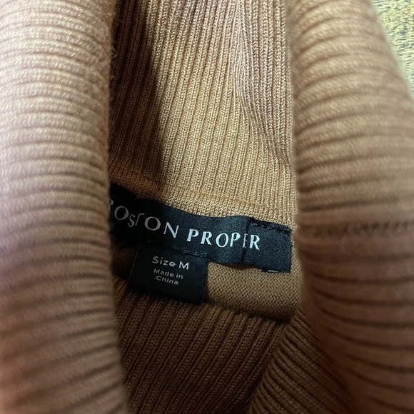 Boston Proper Turtleneck Tunic Sweater Lightweight Women’s Medium Tan Camel - Picture 12 of 12